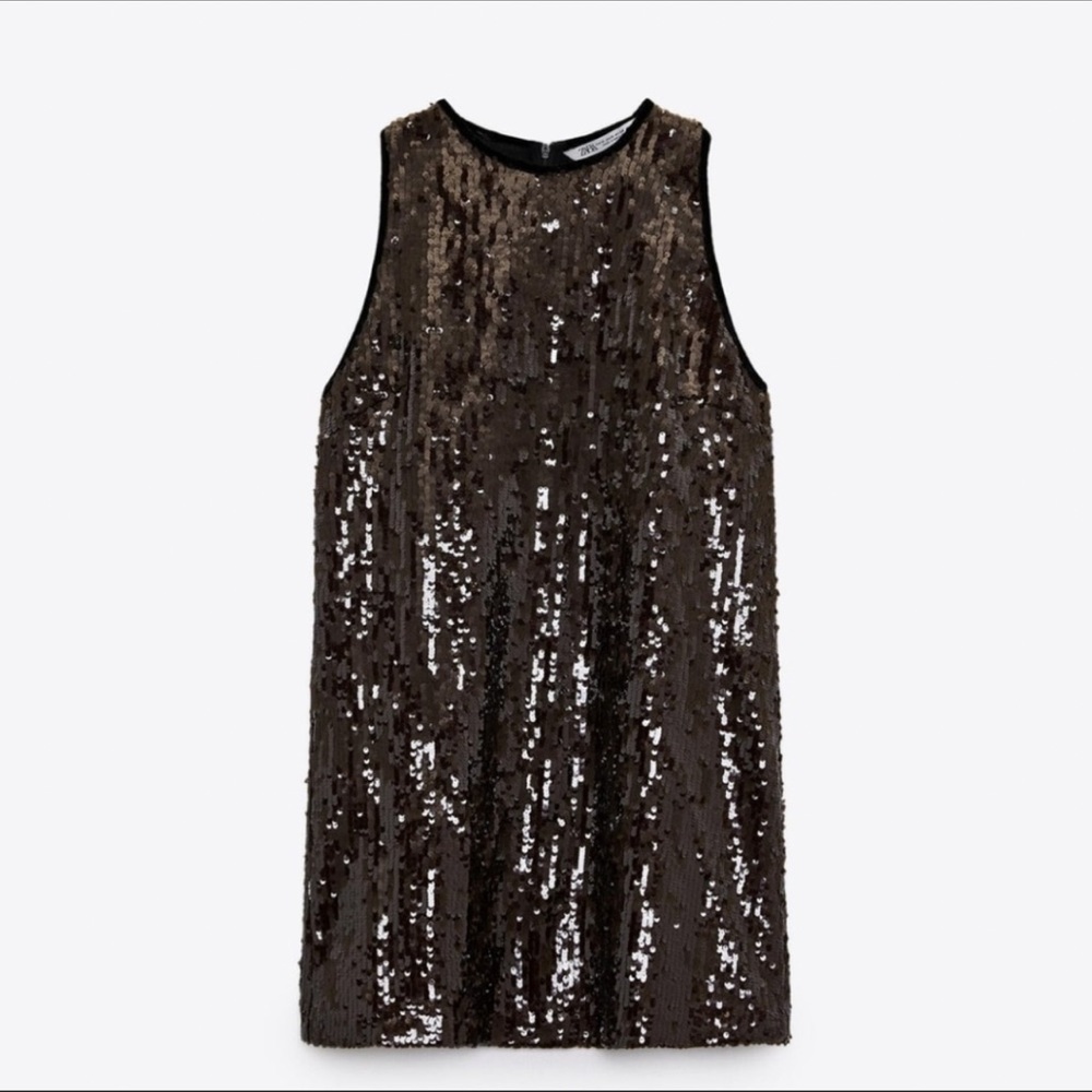 Sequin Sleeveless Dress - Black